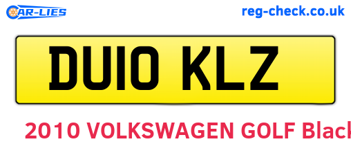 DU10KLZ are the vehicle registration plates.