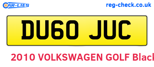 DU60JUC are the vehicle registration plates.