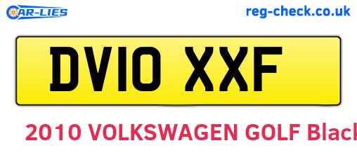 DV10XXF are the vehicle registration plates.