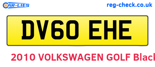 DV60EHE are the vehicle registration plates.