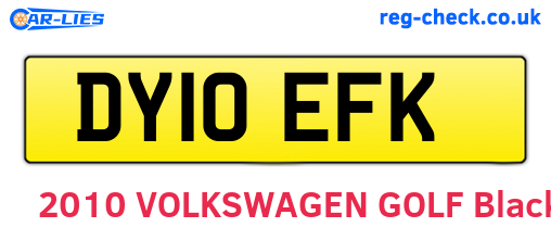 DY10EFK are the vehicle registration plates.