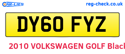 DY60FYZ are the vehicle registration plates.