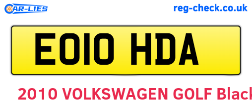 EO10HDA are the vehicle registration plates.