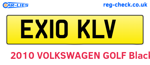 EX10KLV are the vehicle registration plates.
