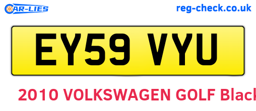 EY59VYU are the vehicle registration plates.