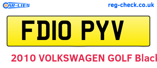 FD10PYV are the vehicle registration plates.
