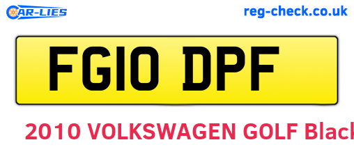 FG10DPF are the vehicle registration plates.