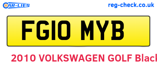 FG10MYB are the vehicle registration plates.
