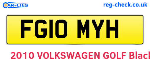 FG10MYH are the vehicle registration plates.
