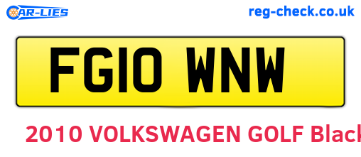 FG10WNW are the vehicle registration plates.