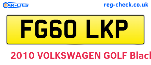 FG60LKP are the vehicle registration plates.