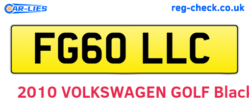 FG60LLC are the vehicle registration plates.