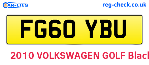 FG60YBU are the vehicle registration plates.