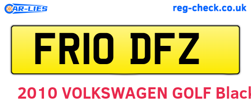 FR10DFZ are the vehicle registration plates.