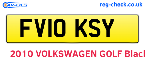 FV10KSY are the vehicle registration plates.