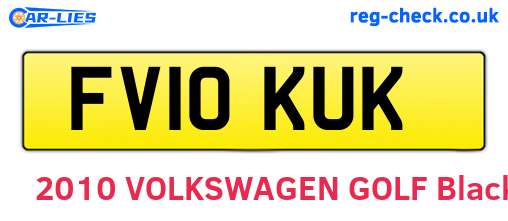 FV10KUK are the vehicle registration plates.