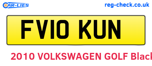 FV10KUN are the vehicle registration plates.