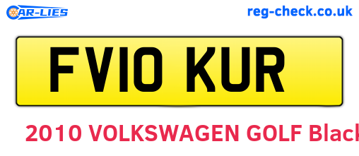 FV10KUR are the vehicle registration plates.