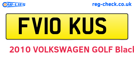 FV10KUS are the vehicle registration plates.