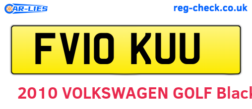 FV10KUU are the vehicle registration plates.