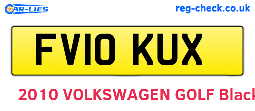 FV10KUX are the vehicle registration plates.