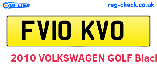 FV10KVO are the vehicle registration plates.