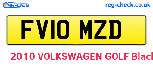 FV10MZD are the vehicle registration plates.