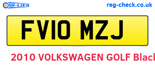 FV10MZJ are the vehicle registration plates.