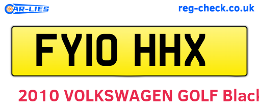 FY10HHX are the vehicle registration plates.