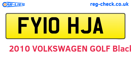 FY10HJA are the vehicle registration plates.