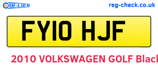 FY10HJF are the vehicle registration plates.