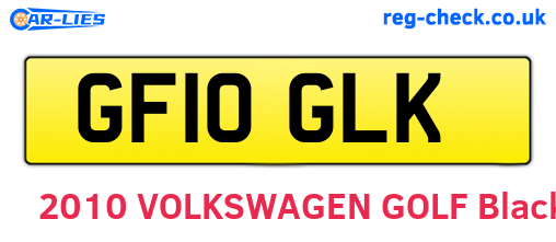 GF10GLK are the vehicle registration plates.