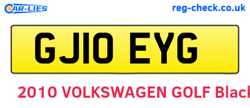 GJ10EYG are the vehicle registration plates.