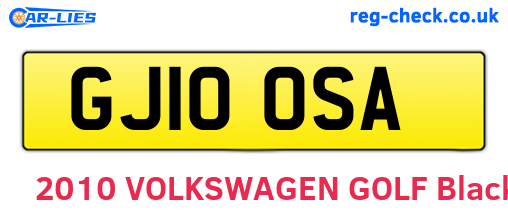 GJ10OSA are the vehicle registration plates.
