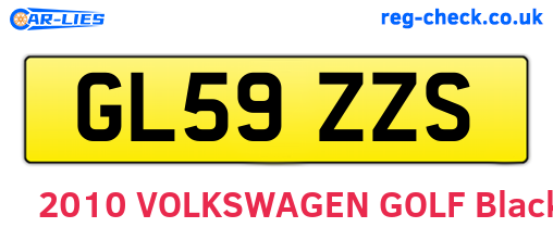 GL59ZZS are the vehicle registration plates.