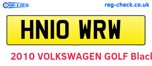 HN10WRW are the vehicle registration plates.