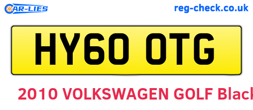 HY60OTG are the vehicle registration plates.