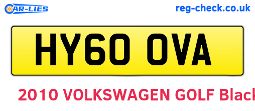 HY60OVA are the vehicle registration plates.