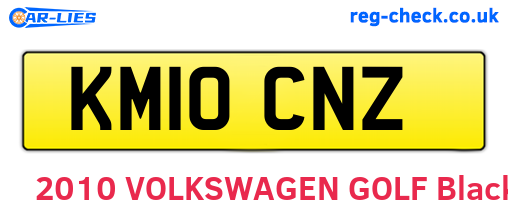 KM10CNZ are the vehicle registration plates.