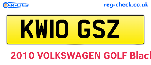 KW10GSZ are the vehicle registration plates.