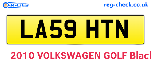 LA59HTN are the vehicle registration plates.