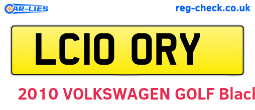 LC10ORY are the vehicle registration plates.