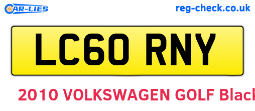 LC60RNY are the vehicle registration plates.