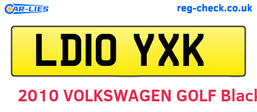 LD10YXK are the vehicle registration plates.