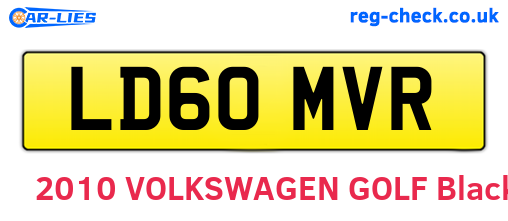 LD60MVR are the vehicle registration plates.