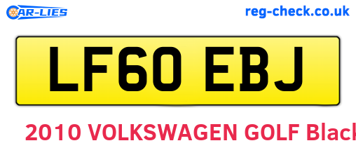 LF60EBJ are the vehicle registration plates.