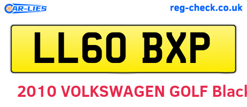 LL60BXP are the vehicle registration plates.