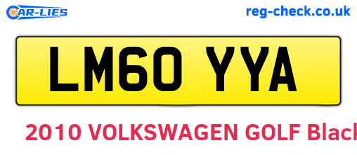 LM60YYA are the vehicle registration plates.
