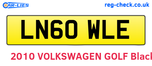 LN60WLE are the vehicle registration plates.