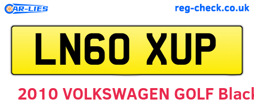 LN60XUP are the vehicle registration plates.